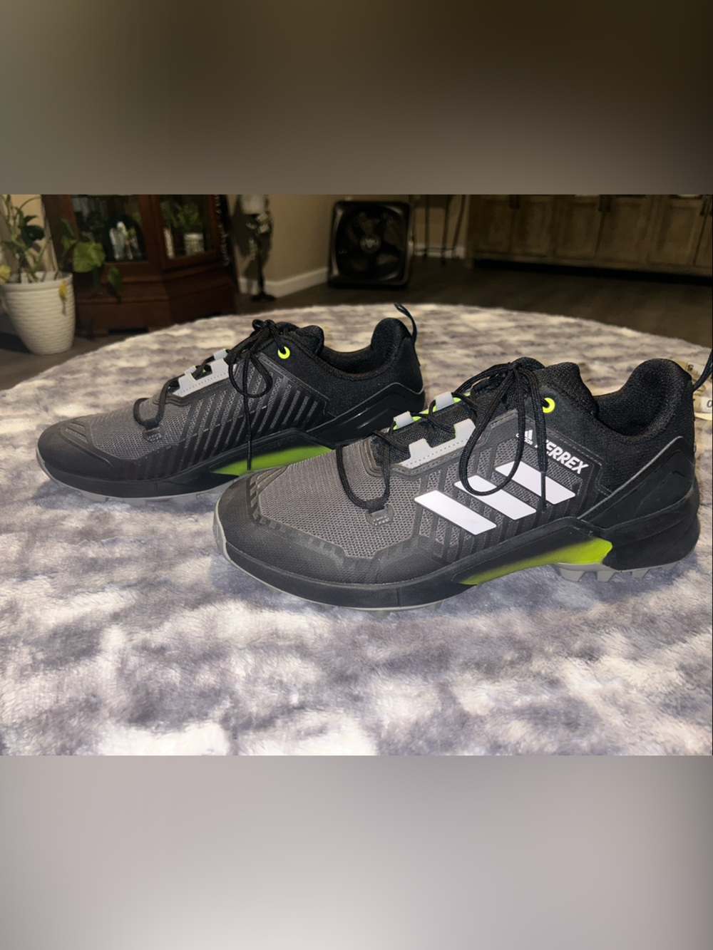 adidas Black & Neon Green Trail Sneakers
